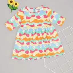 Pantaloons Baby Girls Multicolor Cotton Printed Casual Dresses-picture-8