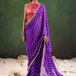 Saree Mall Purple Embellished Sarees With Unstitched Blouse-image-24