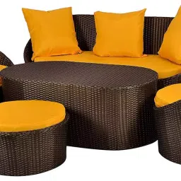 Spyder Craft 946873282 Powder Coated 2 + 1 Sofa Set (Brown)-11