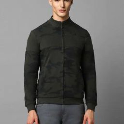 Louis Philippe Dark Green Cotton Regular Fit Camouflage Sweatshirt-picture-22