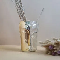 Folkstorys Transparent Textured Glass Vase-image-49