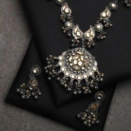 Fida Ethnic Oxidized Silver Jewellery Set-image-6