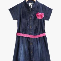StyleStone Kids Blue Solid Dress-image-89