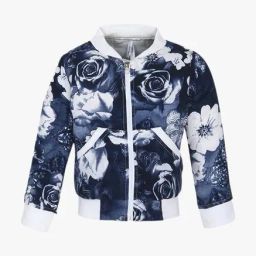 StyleStone Kids Navy Printed Bomber Jacket-image-100