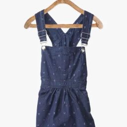 StyleStone Kids Blue Printed Dungaree Dress-image-88