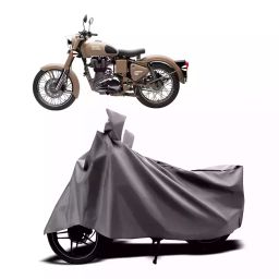 Auto Pearl Two Wheeler Cover with Bag for Royal Enfield Classic Desert Storm, Silver-image-46