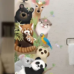 Asian royal Brown & Black Animals Printed Wall Sticker-image-40