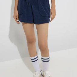 Studiofit by Westside Navy Textured High-Rise Shorts-picture-7