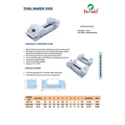Devaki DSGV Series Precision Tool Maker Vice Swivel Base 80 mm Size 54±2 HRC, DSGV-80 image 4
