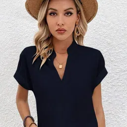 TOOCHKI Women Mandarin Collar Casual Top-picture-26