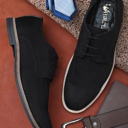Hirels Men Black Suede Derbys-image-92