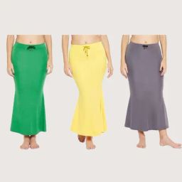Secrets By ZeroKaata Assorted Plain Saree Shapewear - Pack Of 3-image-73