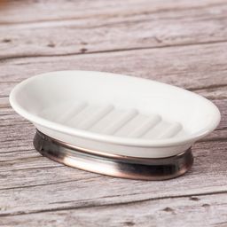 MARKET99 White Textured Soap Dish & Holder-image-27