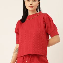 Antheaa Women Red Solid Sweatshirt-image-37