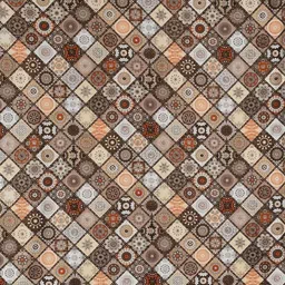 bsb home Brown & Multicoloured Set of 2 Geometric Window Curtain image 3