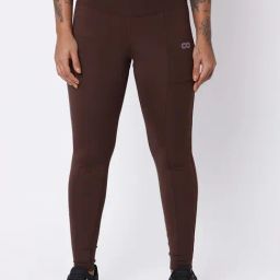 SILVERTRAQ Brown Logo Print Leggings-image-25