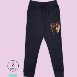 Pantaloons Junior Blue Cotton Printed Trackpants (Pack of 2)-picture-14