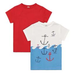 Mothercare Kids Multicolor Printed T-Shirt (Pack of 2)-picture-12