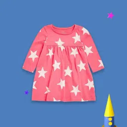 Mothercare Kids Pink Printed Full Sleeves Dress-image-95
