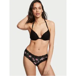 victoria's secret intimates Victoria's Secret Black Lace-Waist Cotton Cheeky Brief Panty (S)-picture-31