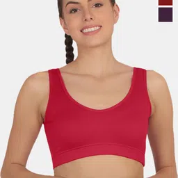 POOJA RAGENEE Pack Of 3 Full Coverage Non Padded T-shirt Sports Bra With All Day Comfort-57