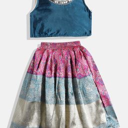 Aarika Girls Ready to Wear Lehenga & Choli With Sequinned Detail-image-98