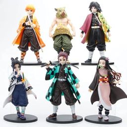 RVM Toys Demon Slayer Action Figure Set of 6 Size 16CM Toy for Car Dashboard, Decoration, Cake Topper, Office Desk & Study Table Multicolor image 1