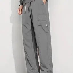 VOGAAN Men Relaxed Solid Regular Fit Mid-Rise Cargos Trousers-image-7