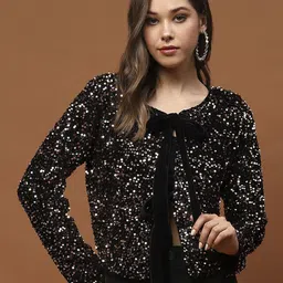 StyleCast X SERA Women Party Embellished Tie-Up Shrug-52