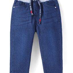 Babyhug Cotton Full Length Stretchable Washed Denim Jeans - Dark Blue-picture-37