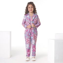 Ministitch Full Sleeves Abstract Floral Printed Co Ord Set - Purple-image-73