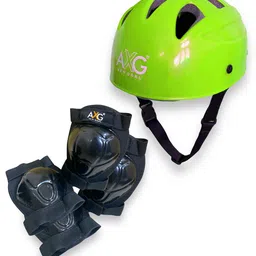 AXG New Goal 3 In 1 Premium Latest Design Adjustable Multipurpose Cycling / Skating Kit (Green)-picture-21