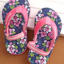 Cute Walk by Babyhug  Flip Flops with Back Strap Closure  Floral Print - Pink & Blue-image-94