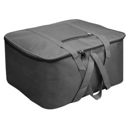 Kuber Industries Underbed Storage BagRexine Jumbo Blanket CoverLightweight Storage BagFoldable Razai BagZipper Storage Bag For Clothes with HandleLarge,Gray,-21