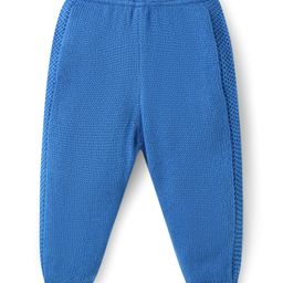 Babyhug Sweater Knit Full Length Solid Fleece Pants - Blue-image-46