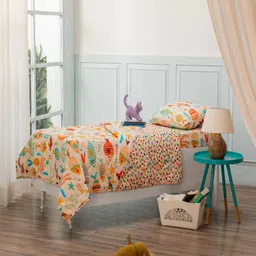 Playful Plunge Kids Bedding Set - Under the Sea Print Includes Bedsheet, Pillow Cover & Reversible Quilted Blanket-picture-9