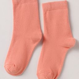 Mustang Cotton Knit Mid Calf Length Solid Color Socks - Peach-image-80