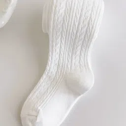 Kidofash Cotton Ribbed Stockings - White-picture-22