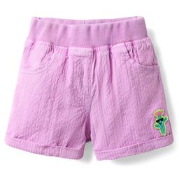 Little Kangaroos Cotton Woven Knee Length Shorts With Cactus Patch - Purple-image-48