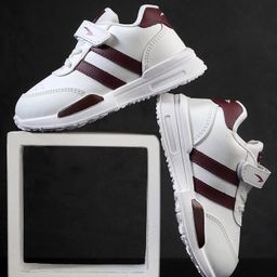 asian Colour Blocked Velcro Closure Sneakers - Beige White & Brown-image-23