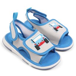 Cute Walk by Babyhug Velcro Closure Sandals with Vehicle Applique - Grey-picture-3