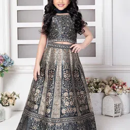 Tiny Kingdom Girls Printed Beads and Stones Ready to Wear Lehenga & Blouse With Dupatta-image-38