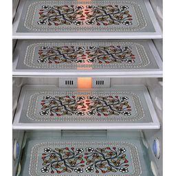 Dakshya Industries Fridge Top Cover and Fridge Mat Combo Set of 5 image 2