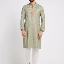 Ethnic India Men Geometric Thread Work Kurta-image-74