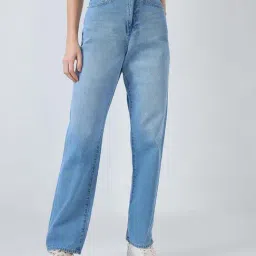 Spykar Ice Blue Cotton Straight Fit Jeans-image-89