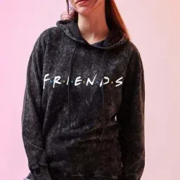 Bewakoof Black Graphic Relaxed Fit Hoodie-image-95
