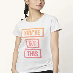 Ajile by Pantaloons Grey Cotton Graphic Print Sports T-Shirt-image-89