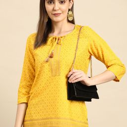 Anouk Yellow Printed Kurti-image-98
