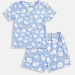 Eteenz Girls Animal Graphic Print T-shirt with Shorts-image-11