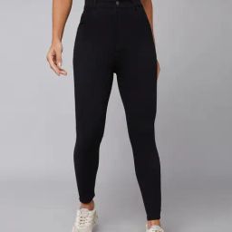 DOLCE CRUDO Black Skinny Fit High Rise Stretchable Jeans-image-92